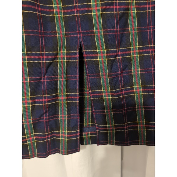 VTG Susan Bristol Plaid Maxi Skirt Sz 14 Navy Green 90s Academia Tartan Heritage - Picture 6 of 10
